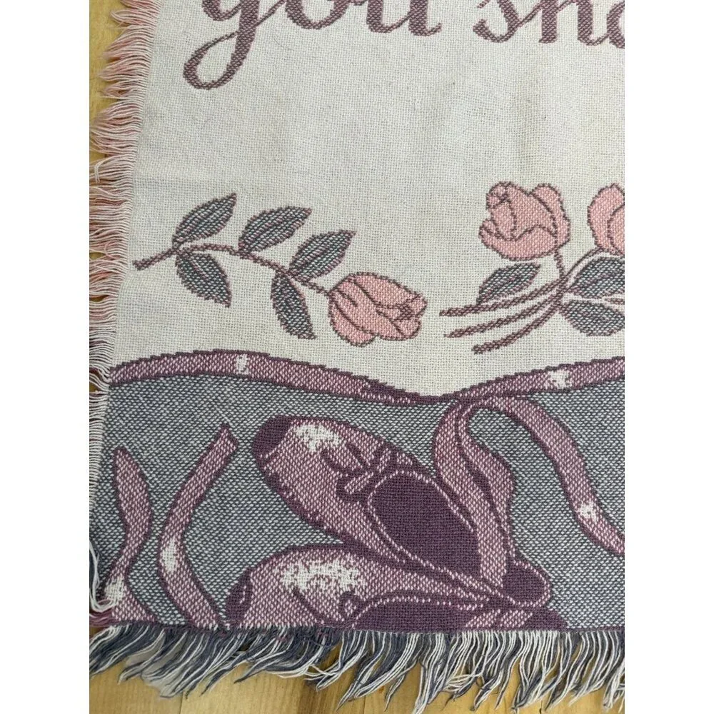 Ballerina Tapestry Throw with Quote & Fringe